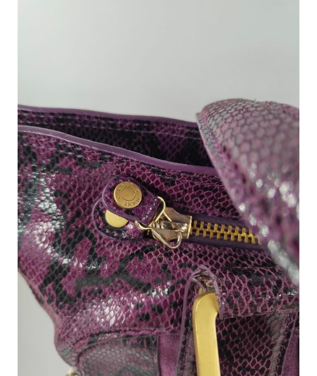JIMMY CHOO Фиолетовая кожаная сумка с короткими ручками, фото 3