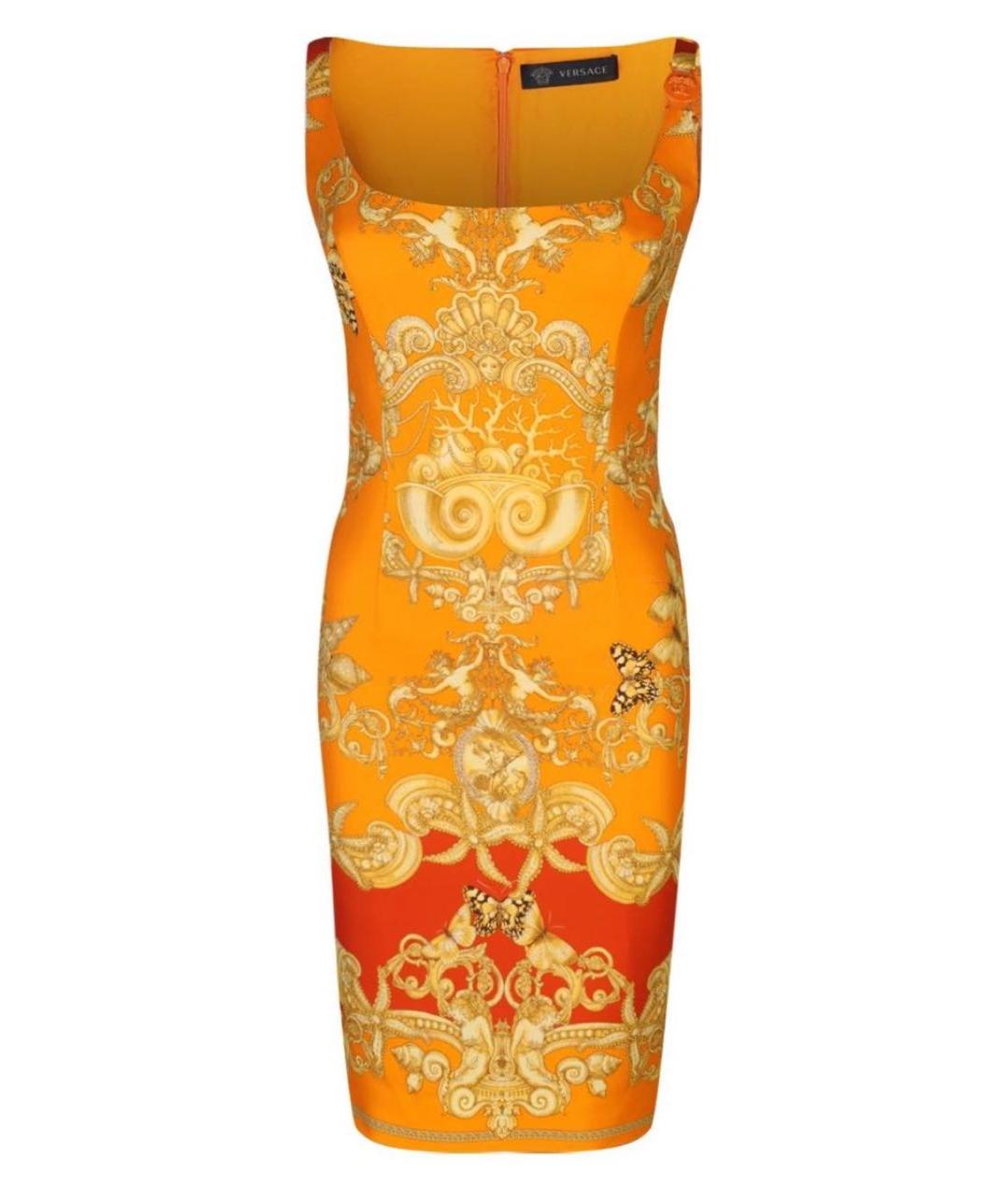 VERSACE Оранжевое вискозное коктейльное платье, фото 6