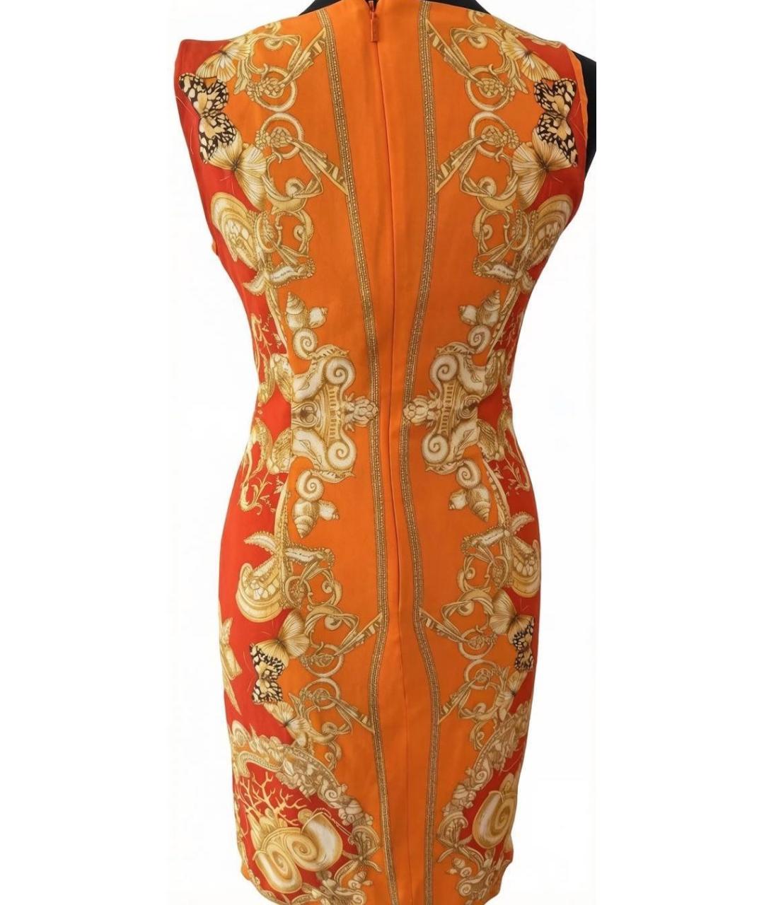 VERSACE Оранжевое вискозное коктейльное платье, фото 2