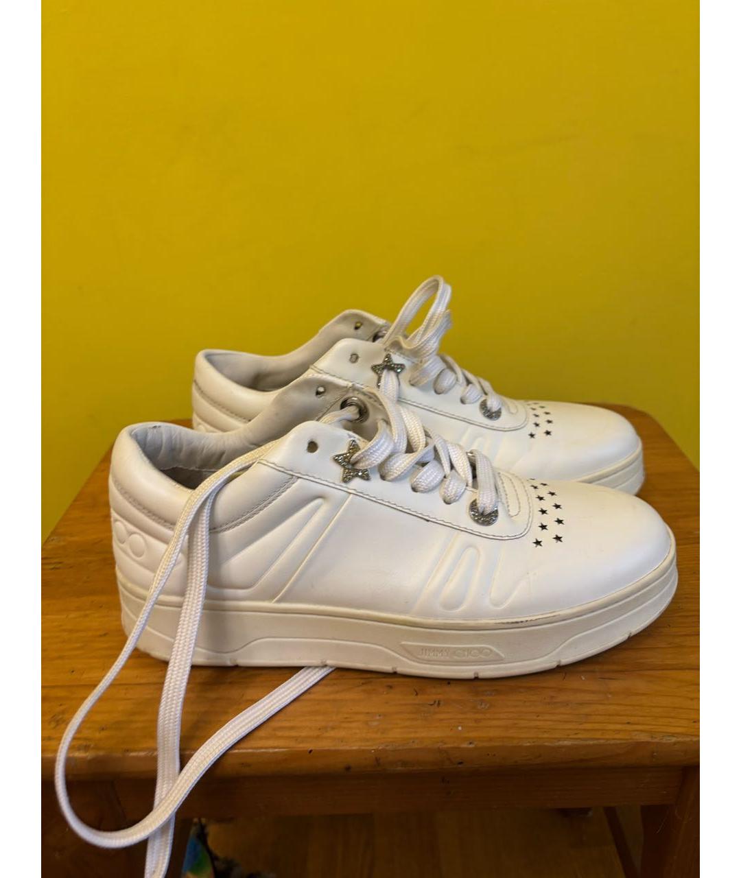 JIMMY CHOO Белые кроссовки из кожи аллигатора, фото 8