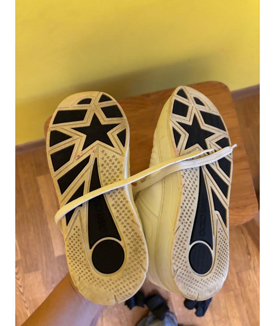 JIMMY CHOO Белые кроссовки из кожи аллигатора, фото 6