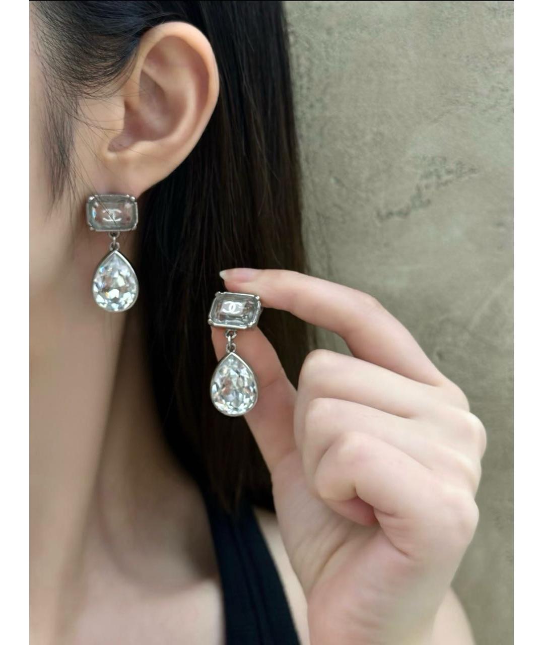 CHANEL Серебряные металлические серьги, фото 4