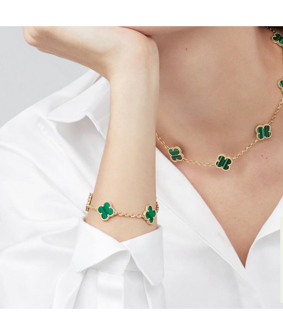 VAN CLEEF & ARPELS Зеленый браслет из желтого золота, фото 4