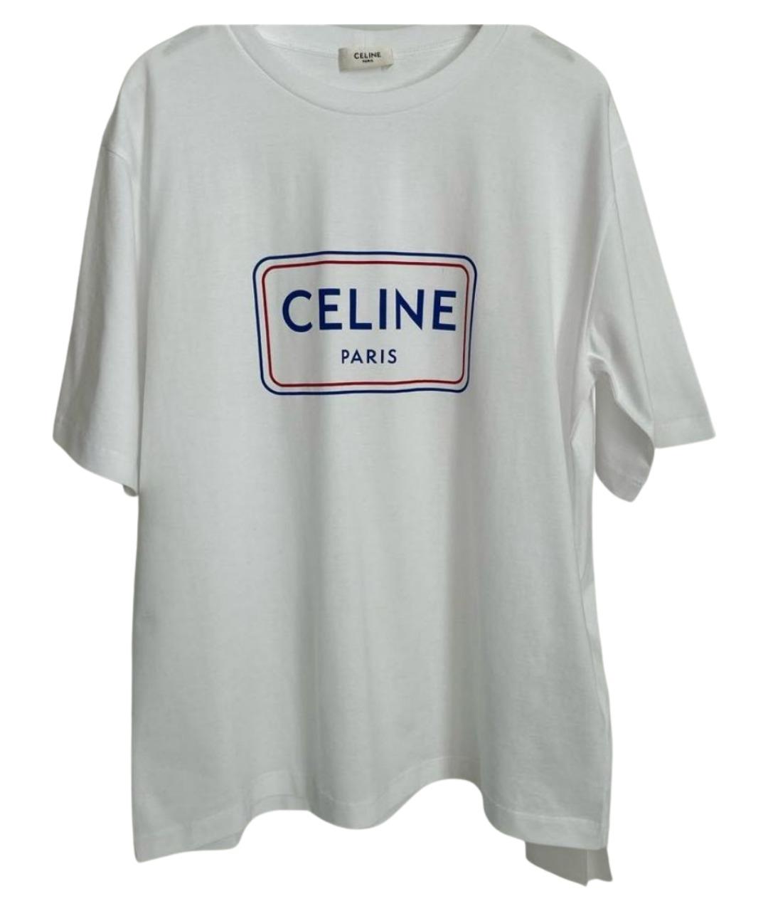 CELINE Белая хлопковая футболка, фото 1