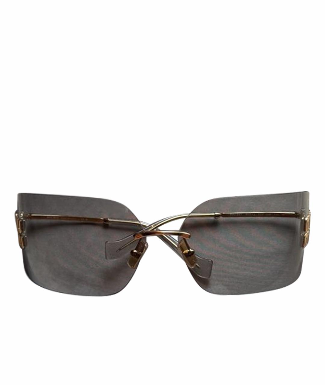 MIU MIU Золотые солнцезащитные очки, фото 1