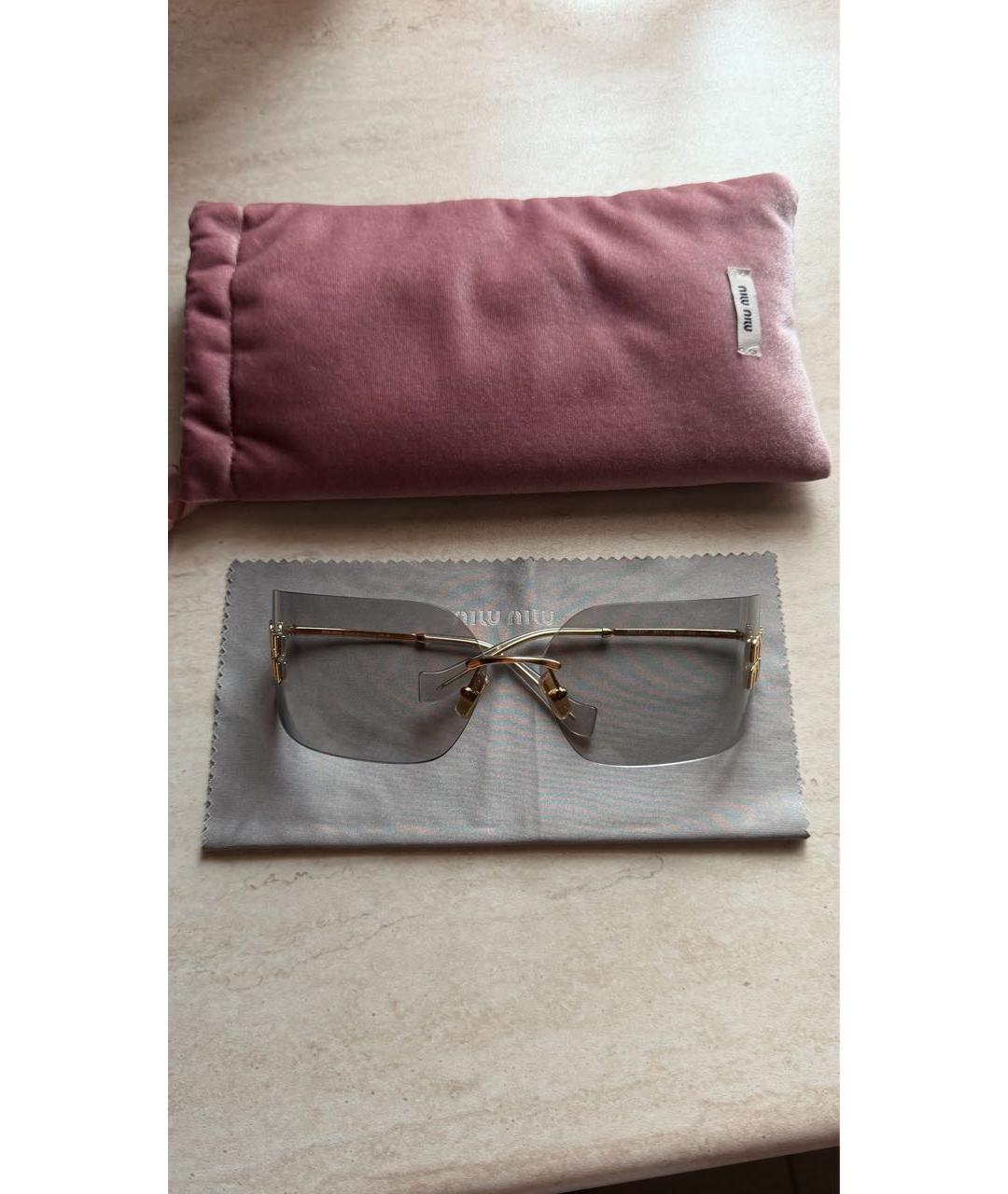 MIU MIU Золотые солнцезащитные очки, фото 7