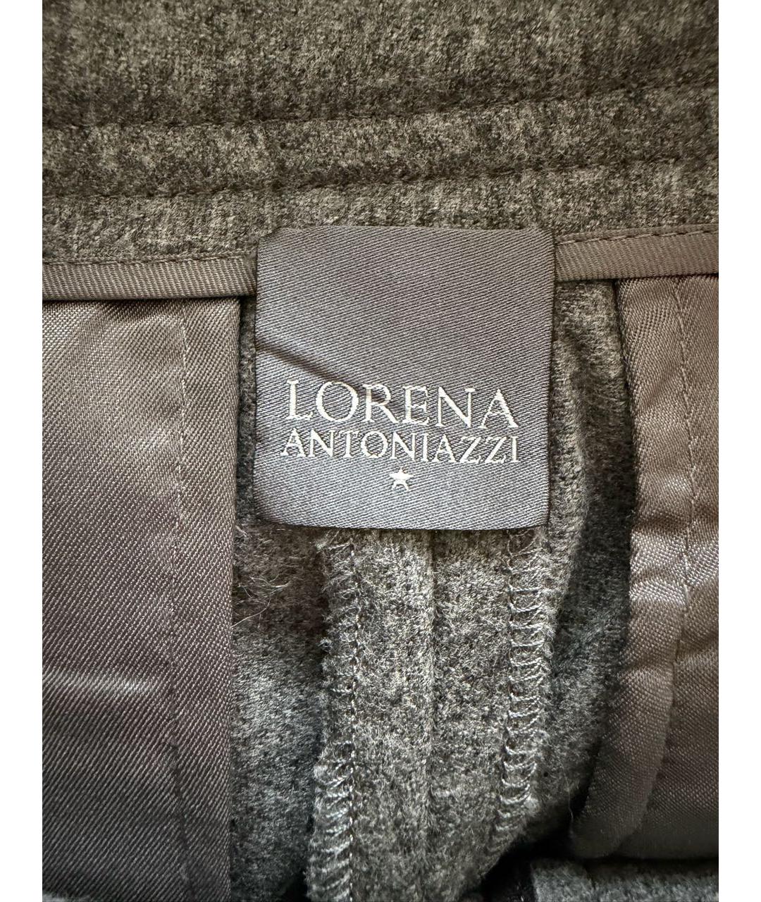 LORENA ANTONIAZZI Серые шерстяные брюки широкие, фото 4