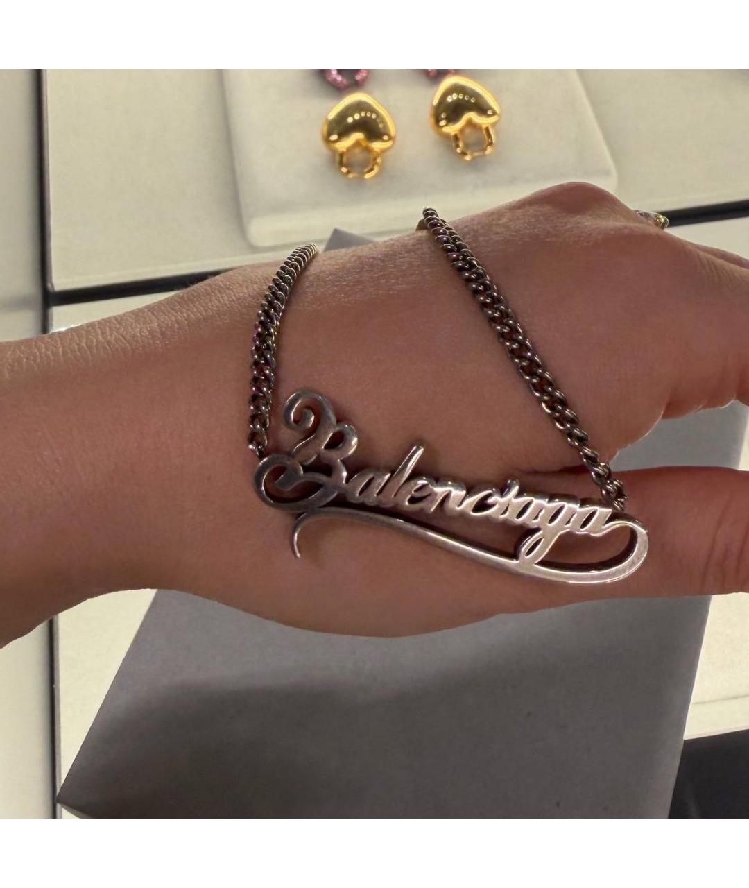 BALENCIAGA Серебряная металлическая подвеска, фото 2