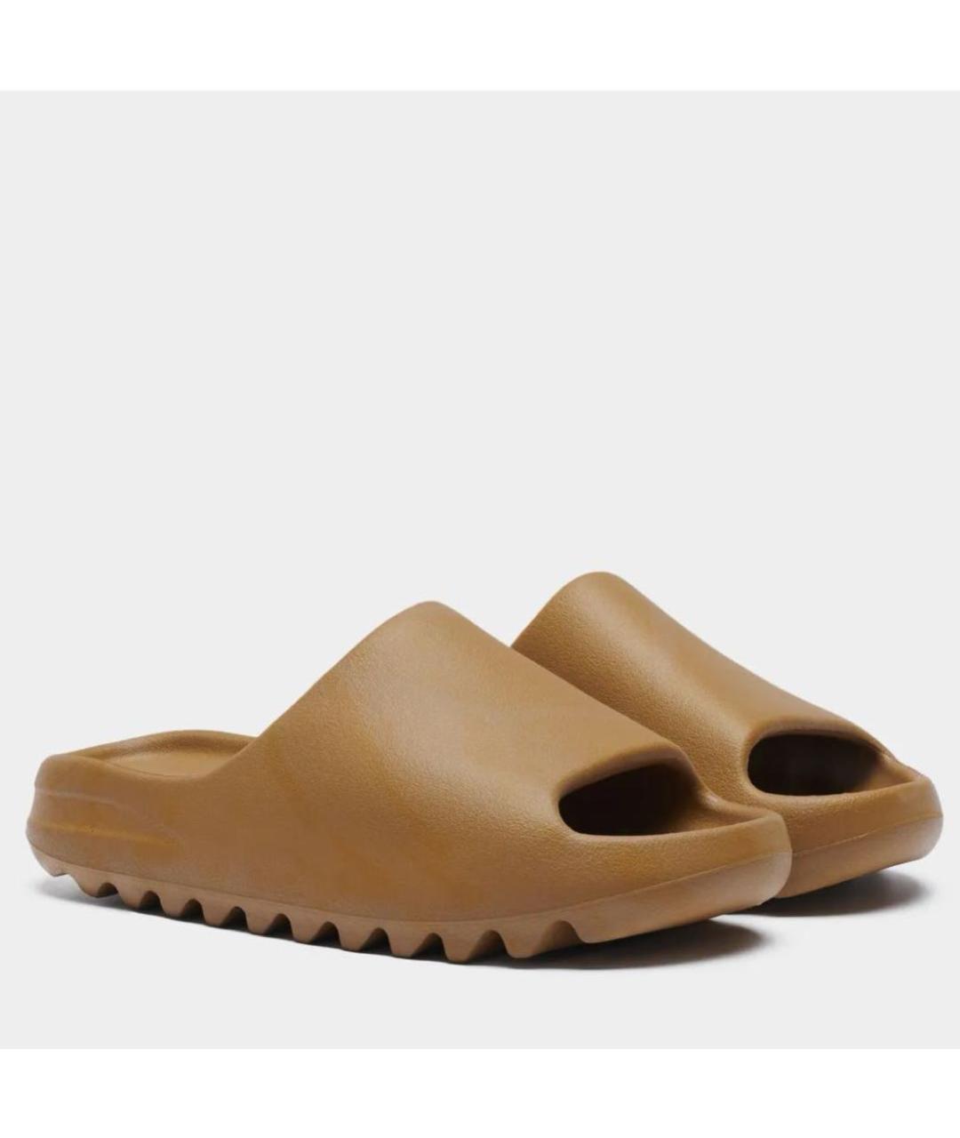 ADIDAS YEEZY Горчичные шлепанцы, фото 2