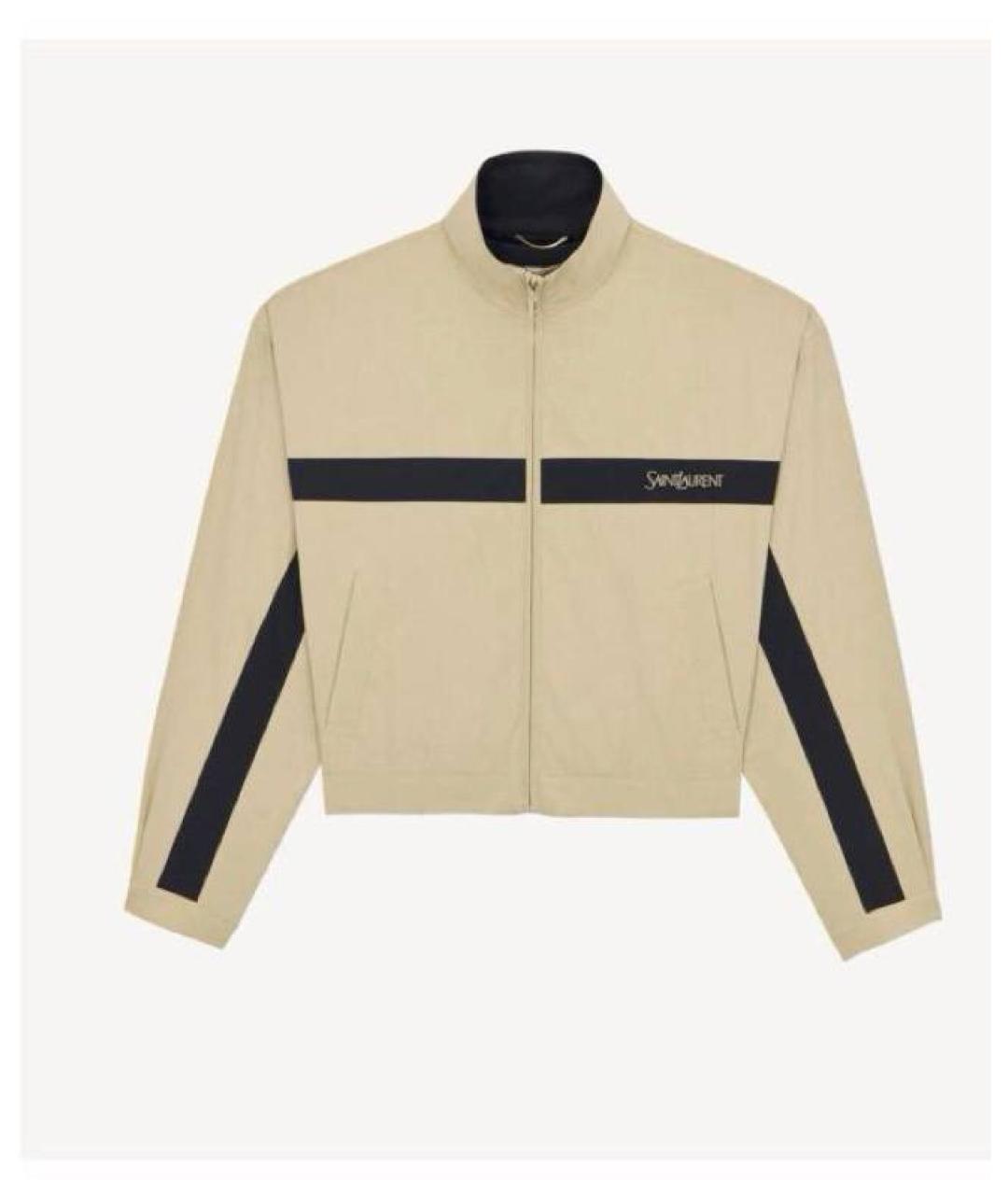 SAINT LAURENT Бежевая полиэстеровая куртка, фото 2
