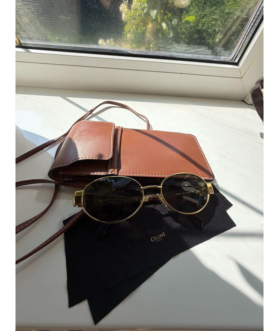CELINE Золотые пластиковые солнцезащитные очки, фото 4