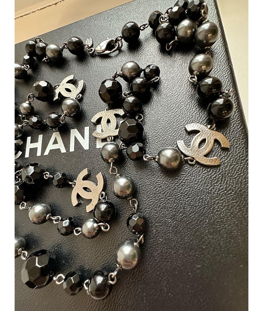 CHANEL Черное металлическое колье, фото 3