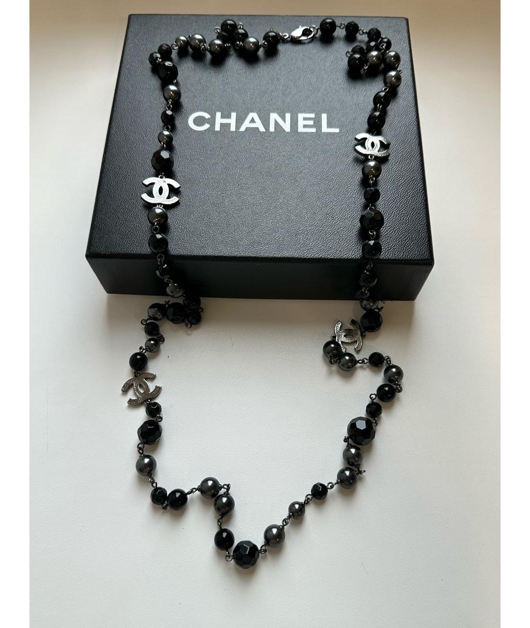 CHANEL Черное металлическое колье, фото 2
