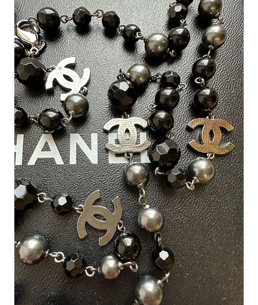 CHANEL Черное металлическое колье, фото 8