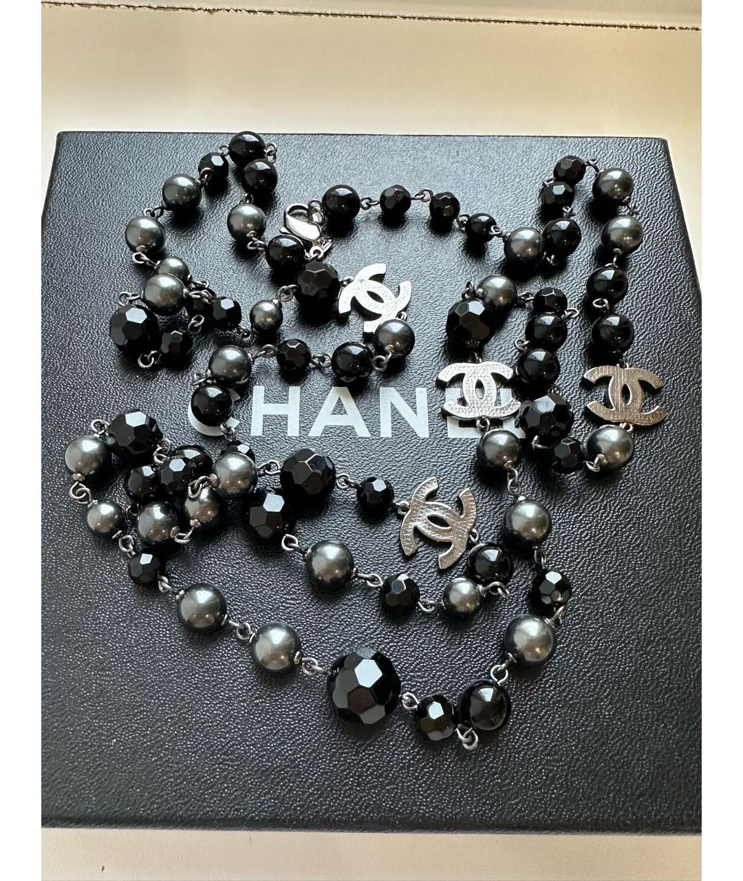 CHANEL Черное металлическое колье, фото 9