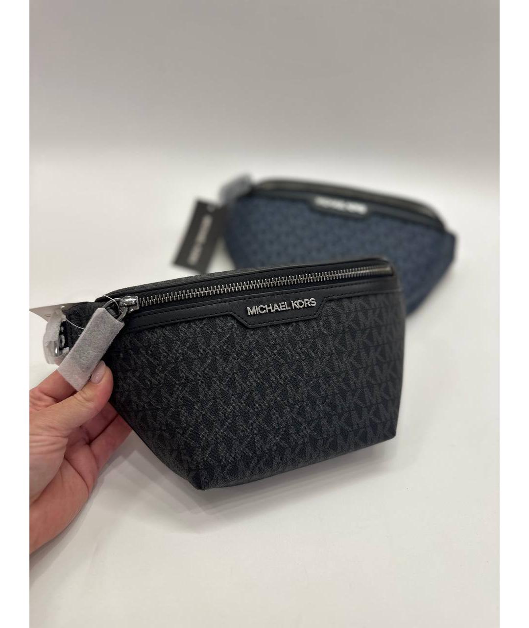 MICHAEL KORS Черная поясная сумка из канвы, фото 5
