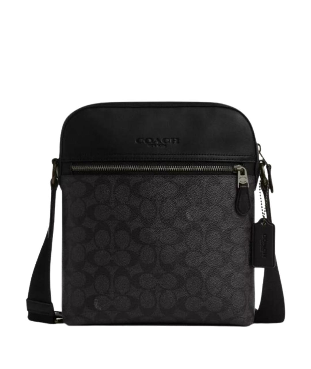 COACH Черная сумка на плечо из канвы, фото 1