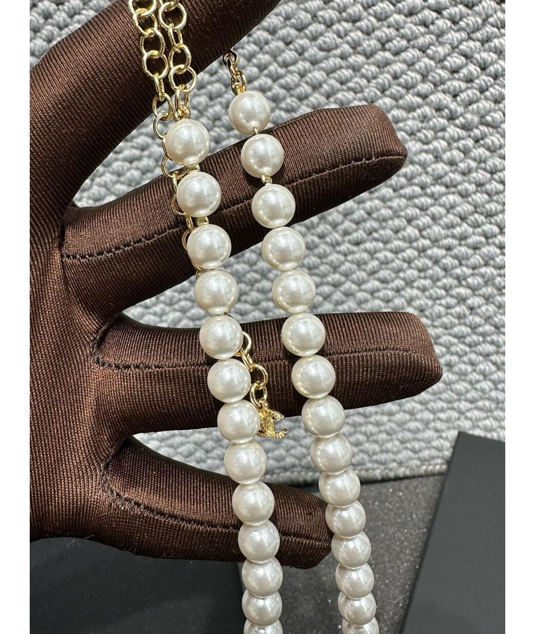CHANEL Белое металлическое колье, фото 3