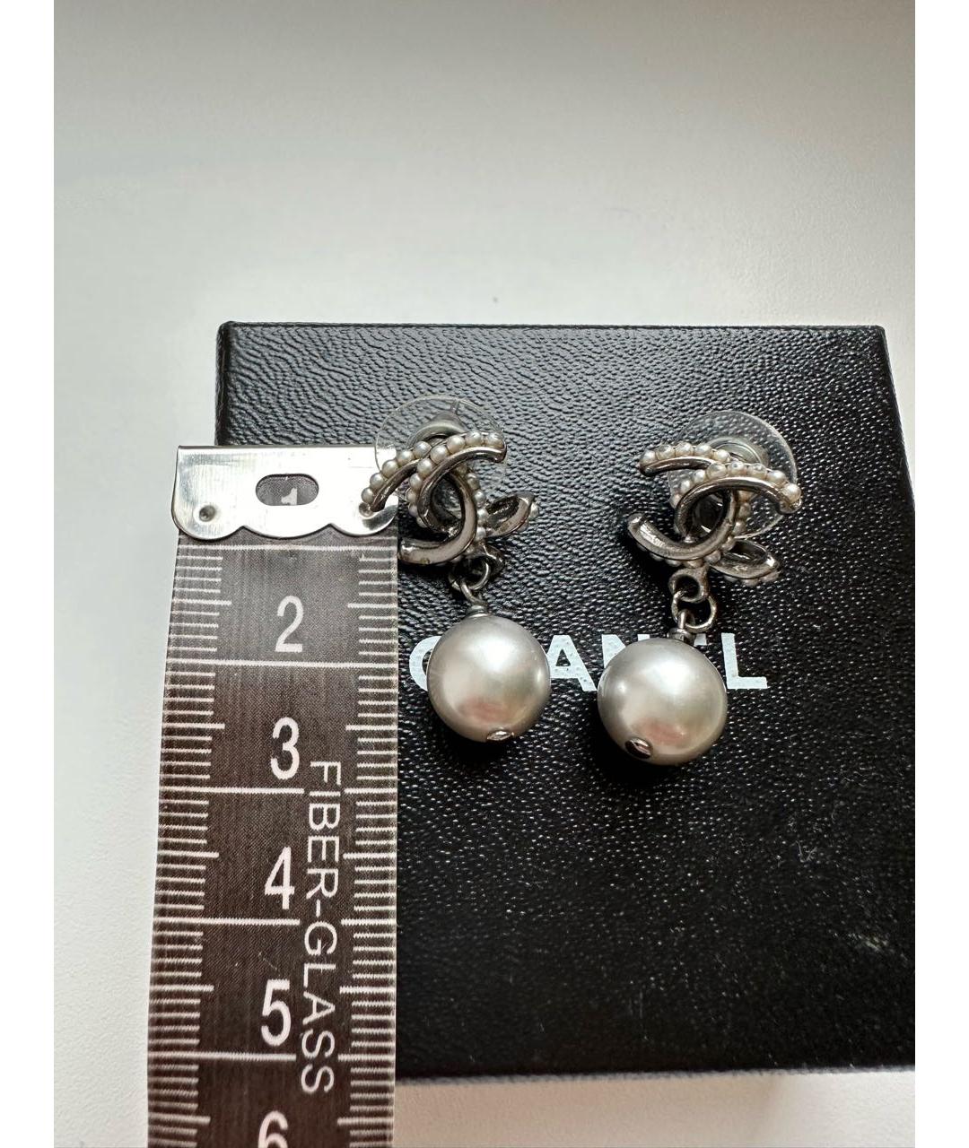 CHANEL Серебряные металлические серьги, фото 3