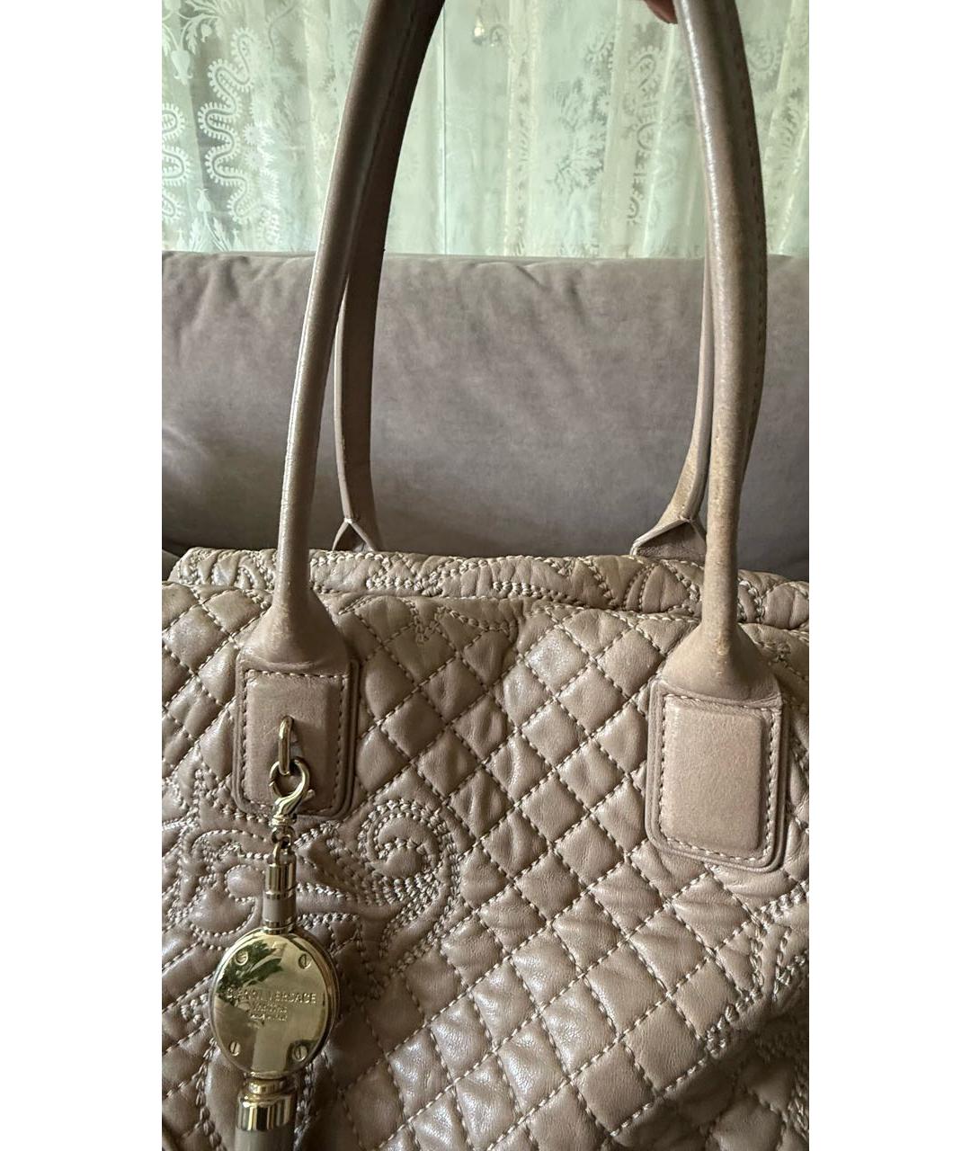 VERSACE Бежевая кожаная сумка тоут, фото 6