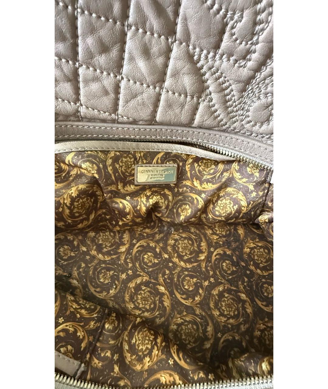 VERSACE Бежевая кожаная сумка тоут, фото 4