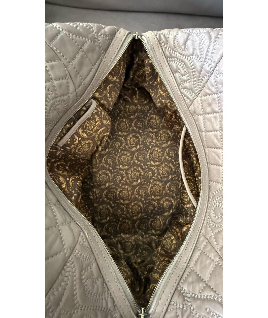 VERSACE Бежевая кожаная сумка тоут, фото 5