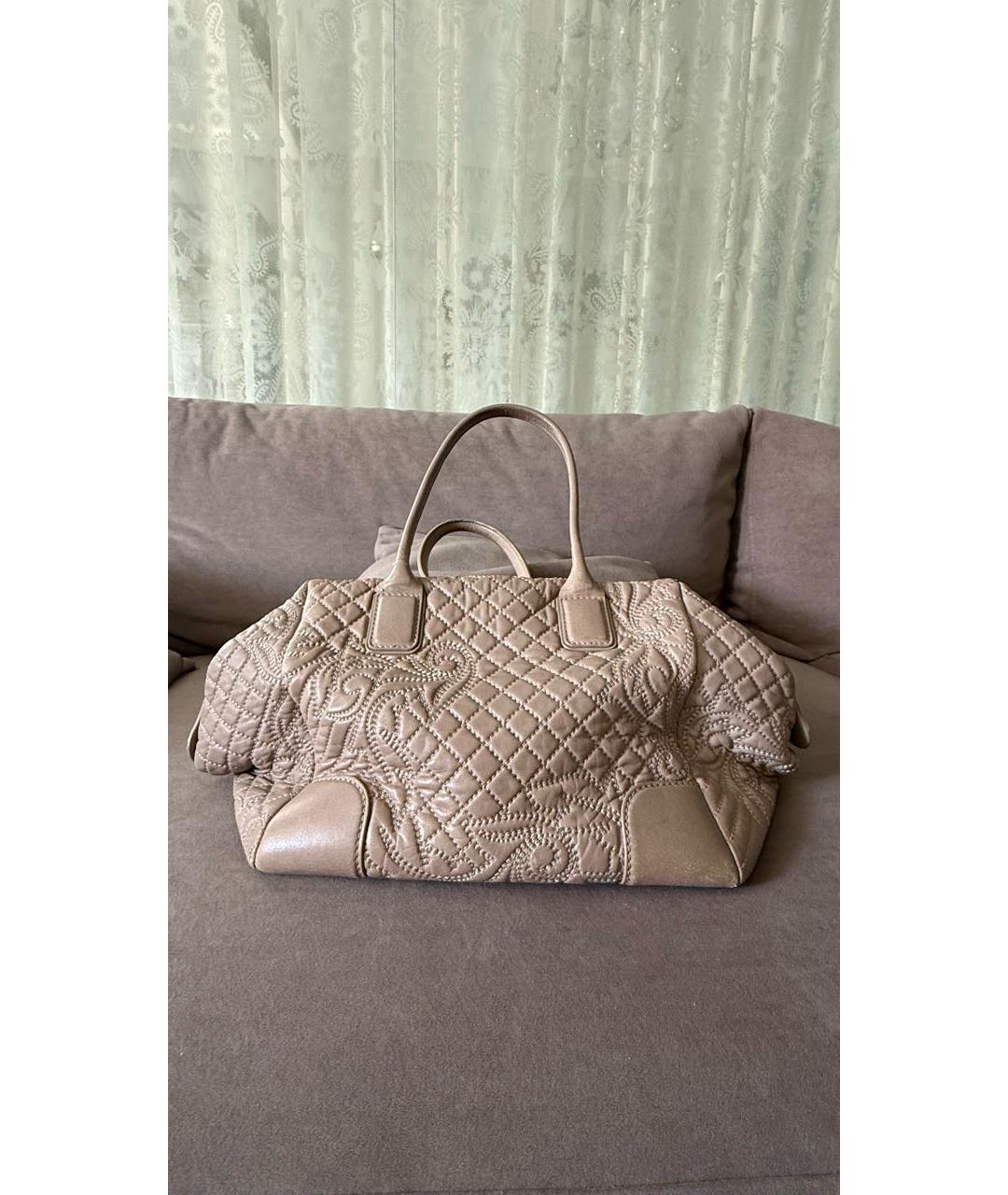 VERSACE Бежевая кожаная сумка тоут, фото 3