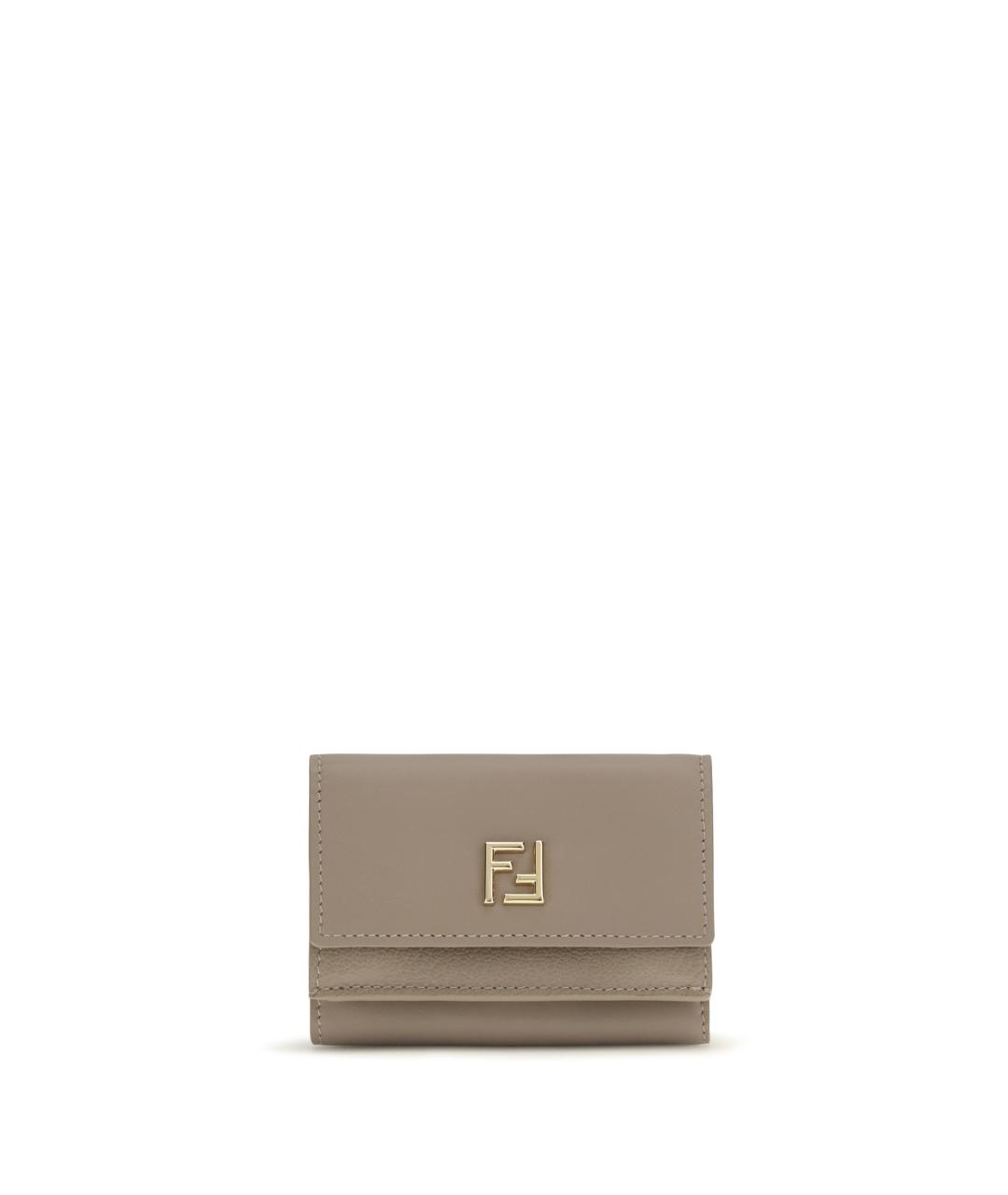 FENDI Бежевый кожаный кошелек, фото 1