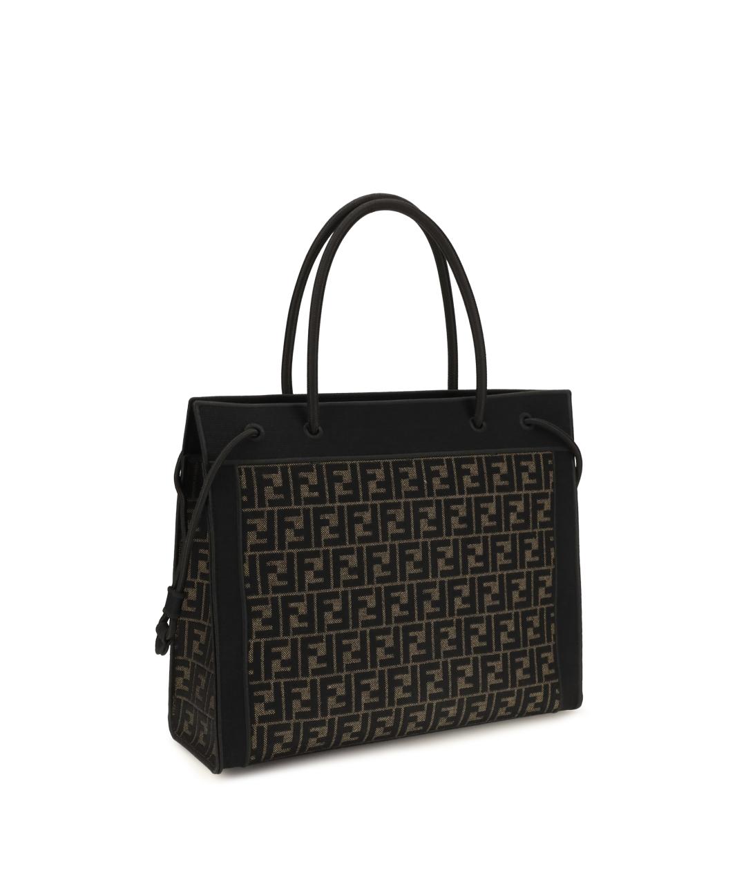 FENDI Коричневая жаккардовая сумка через плечо, фото 3