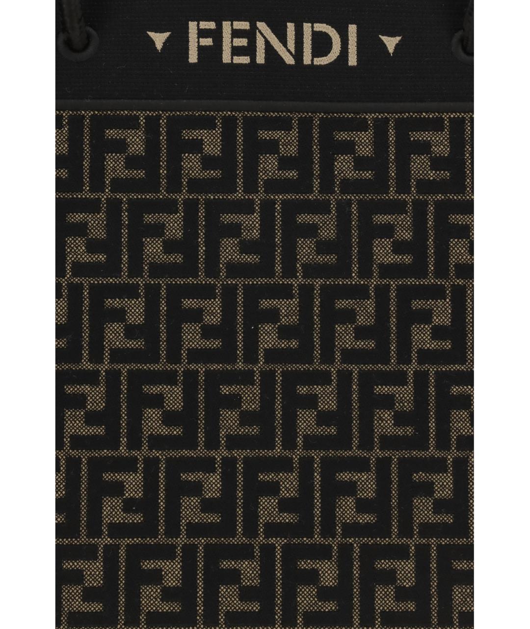FENDI Коричневая жаккардовая сумка через плечо, фото 4