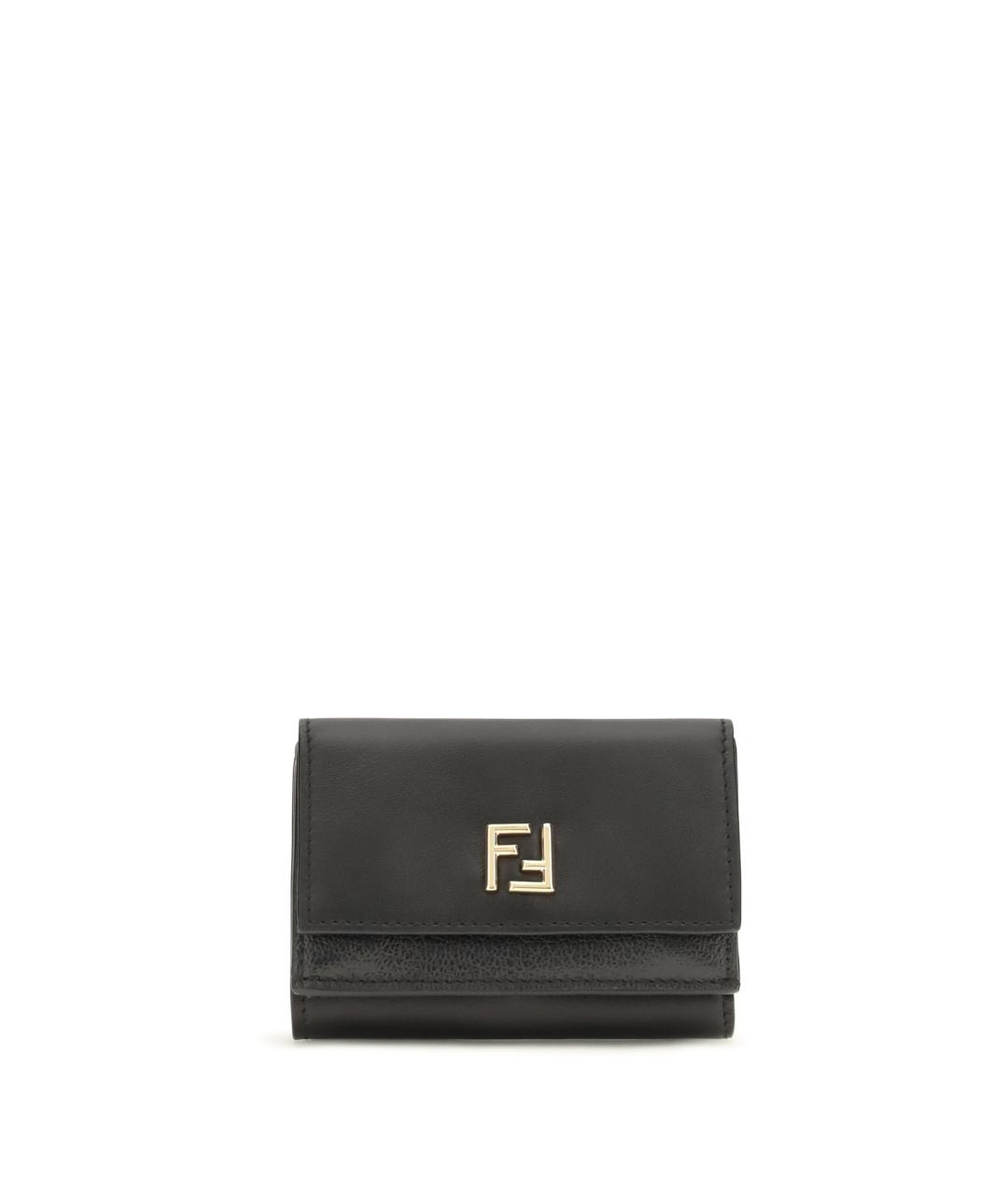 FENDI Черный кожаный кошелек, фото 1