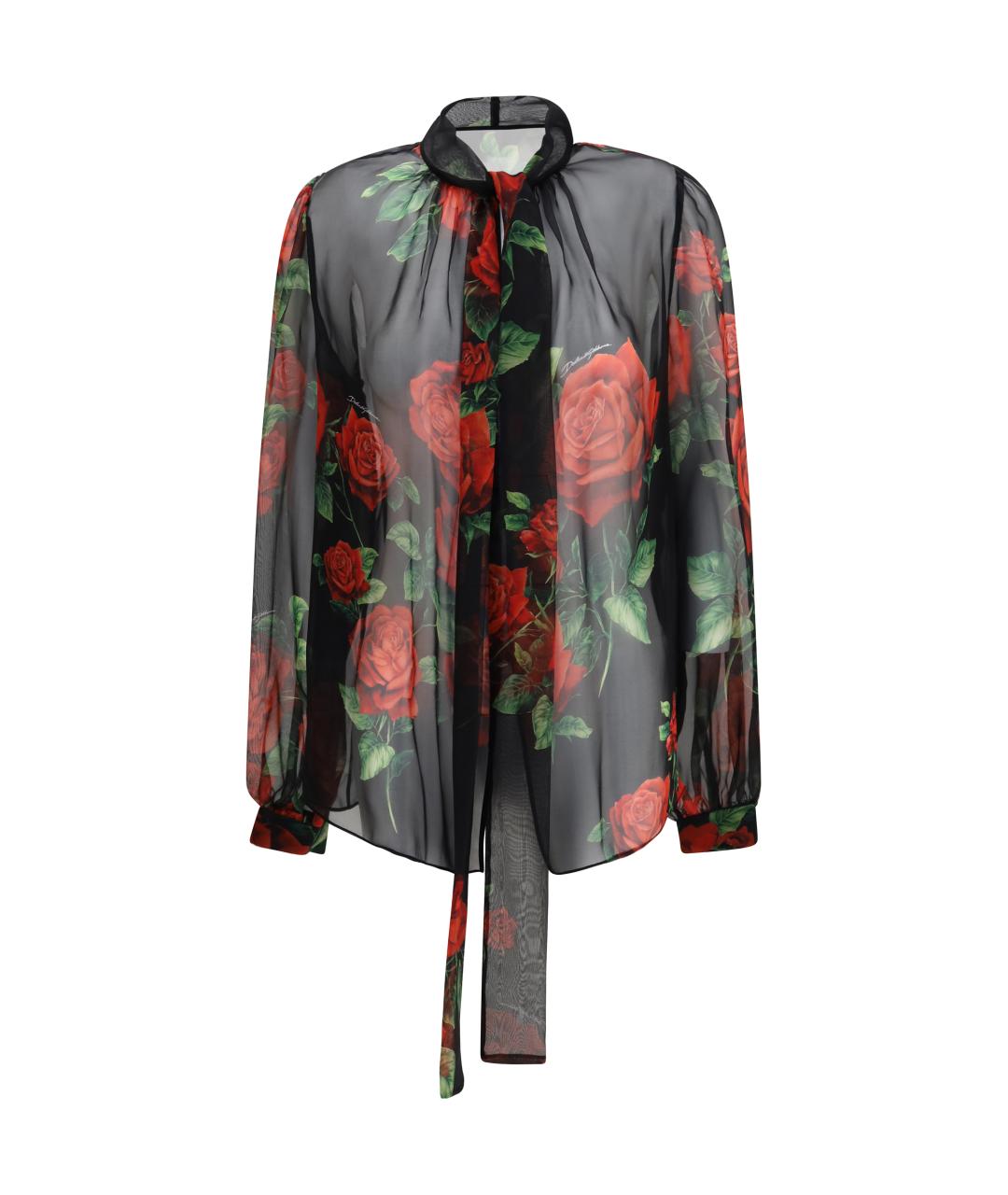 DOLCE&GABBANA Черная шелковая блузы, фото 1