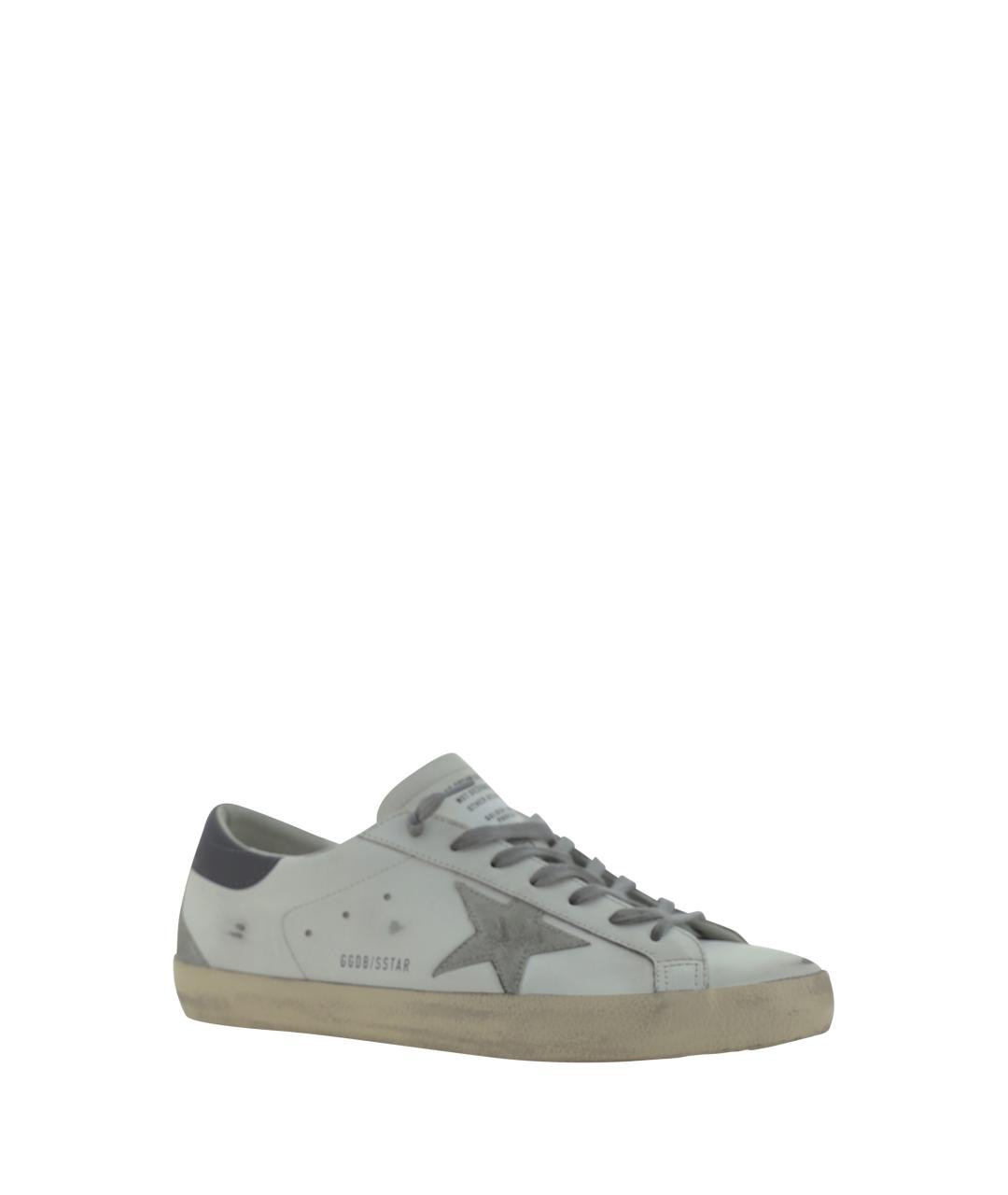 GOLDEN GOOSE Белые кожаные низкие кроссовки / кеды, фото 2
