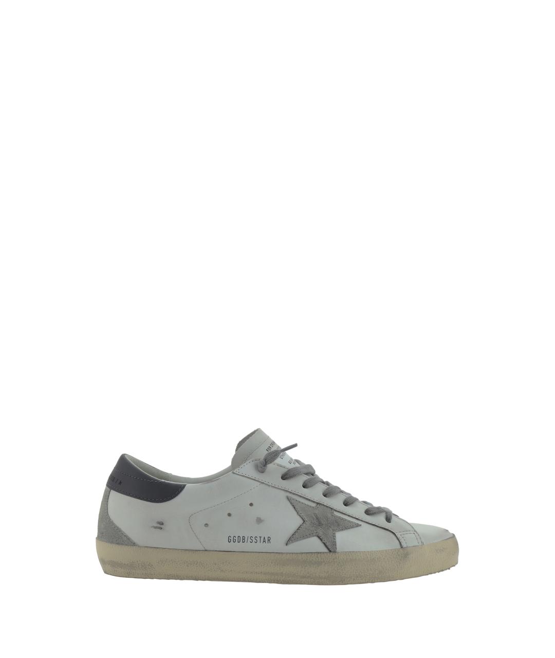 GOLDEN GOOSE Белые кожаные низкие кроссовки / кеды, фото 1
