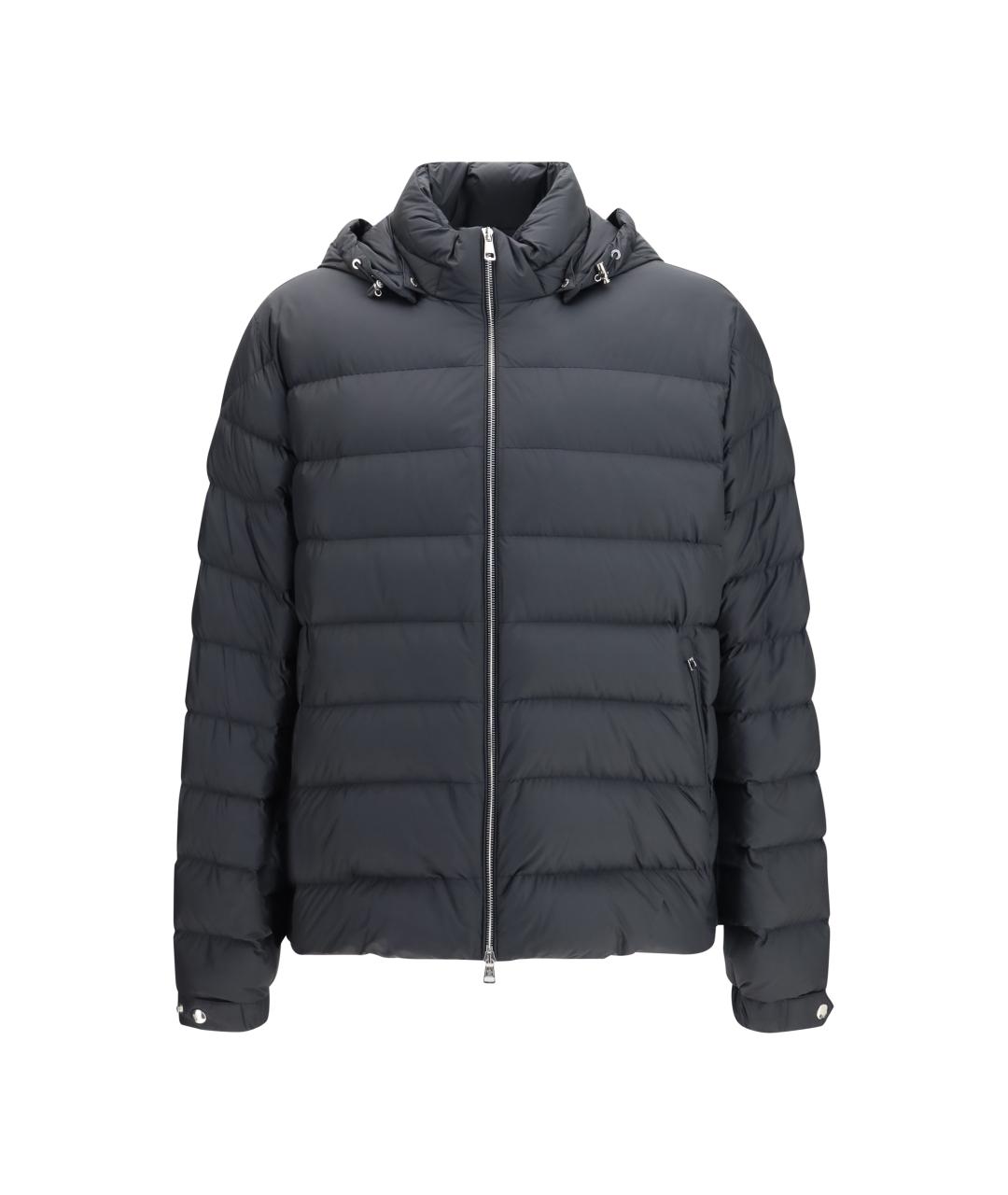 MONCLER Черный полиэстеровый пуховик, фото 1