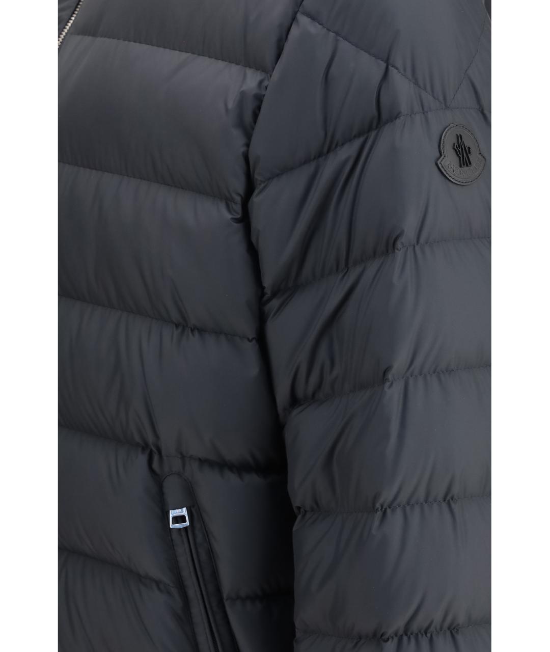 MONCLER Черный полиэстеровый пуховик, фото 3