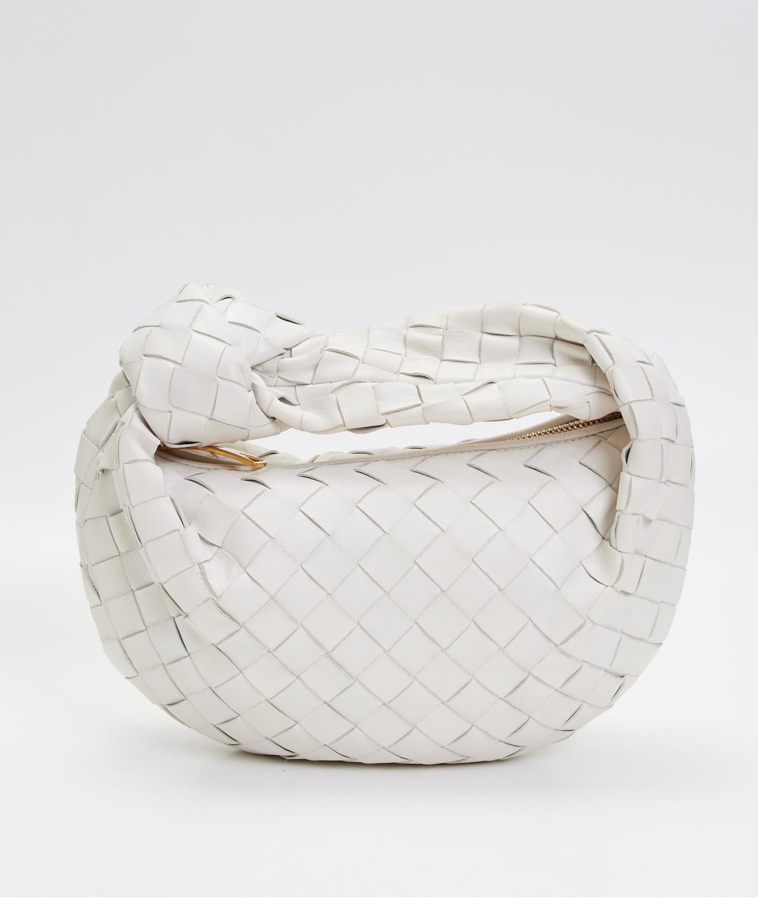 BOTTEGA VENETA Белая кожаная сумка с короткими ручками, фото 3