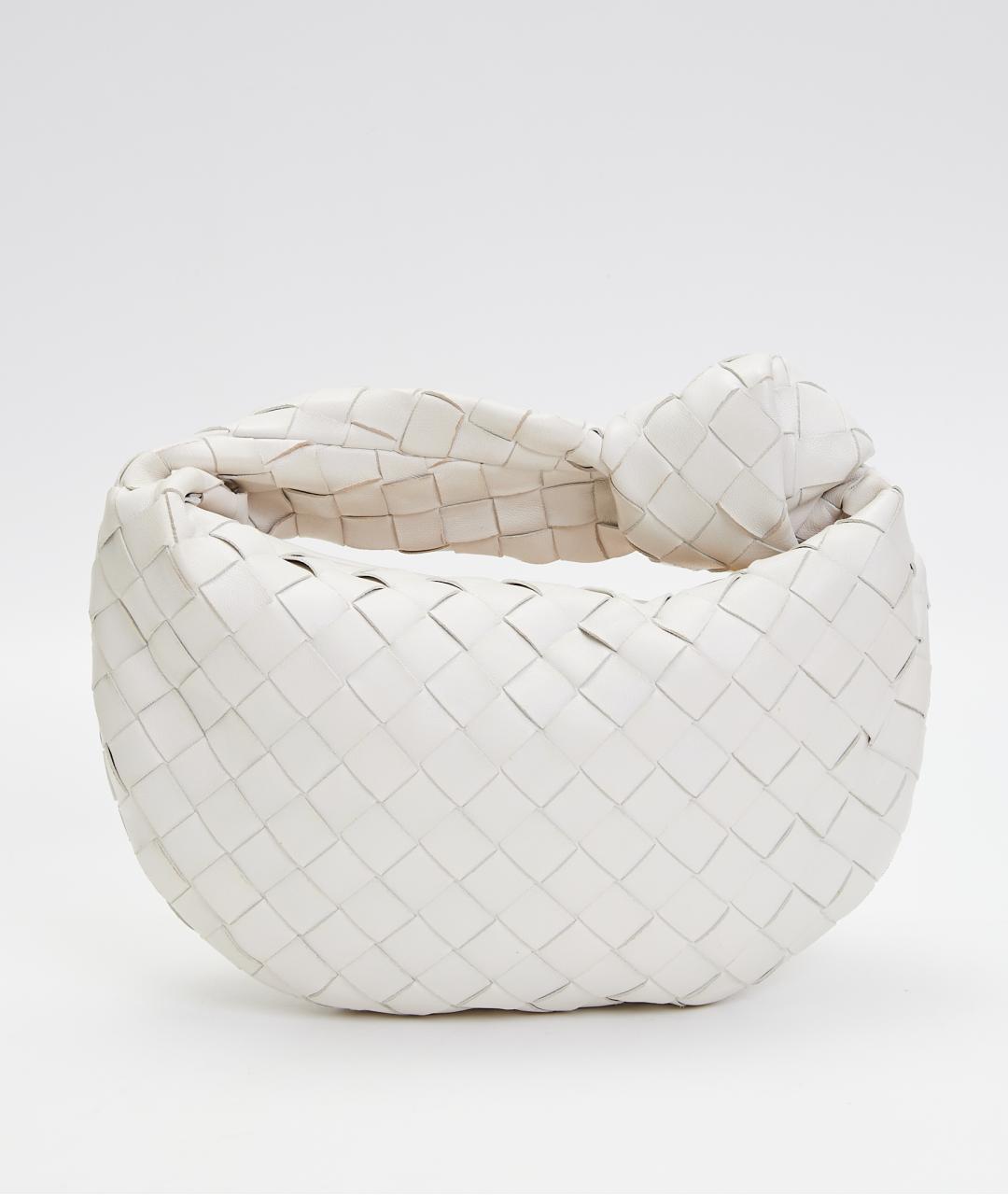 BOTTEGA VENETA Белая кожаная сумка с короткими ручками, фото 6
