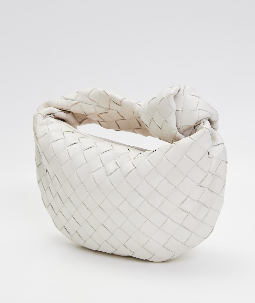 BOTTEGA VENETA Белая кожаная сумка с короткими ручками, фото 2