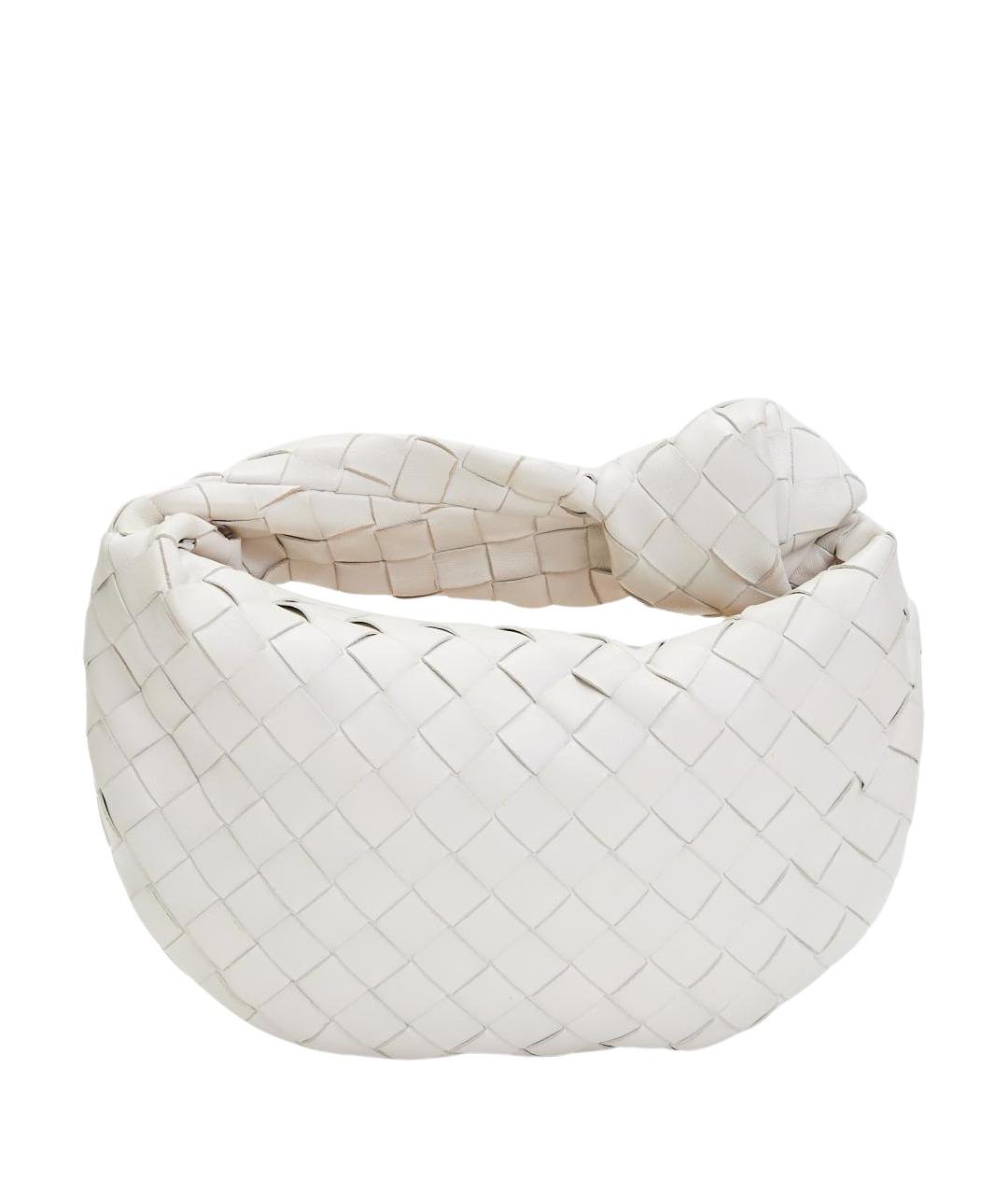 BOTTEGA VENETA Белая кожаная сумка с короткими ручками, фото 1