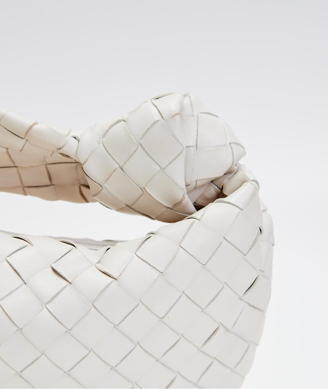 BOTTEGA VENETA Белая кожаная сумка с короткими ручками, фото 4