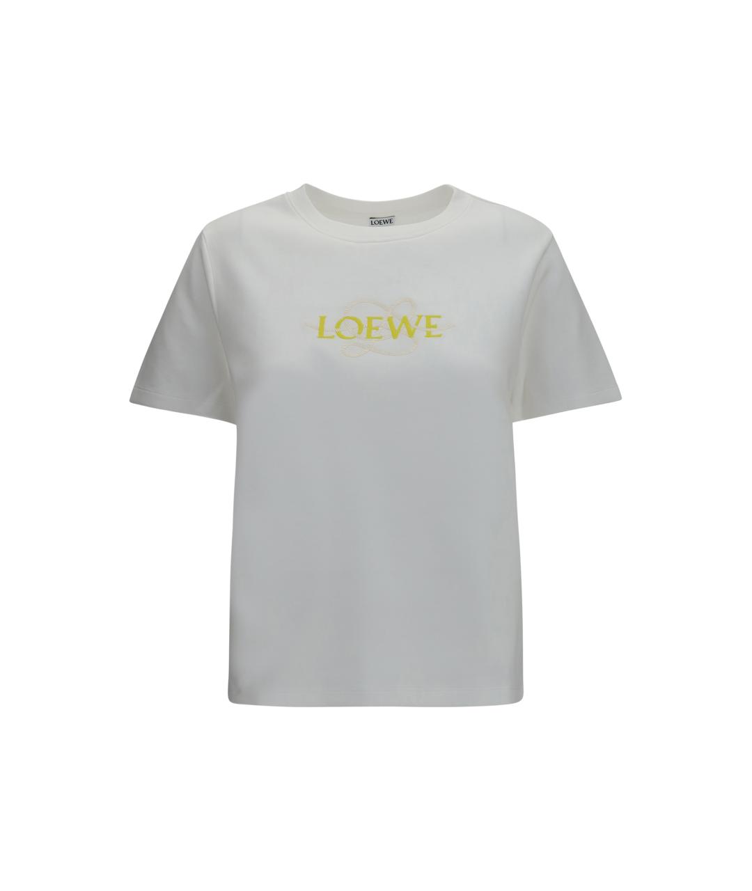 LOEWE Белая хлопковая футболка, фото 1