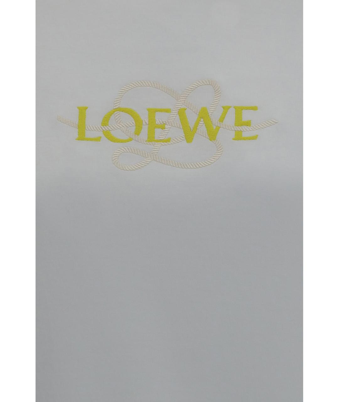 LOEWE Белая хлопковая футболка, фото 3