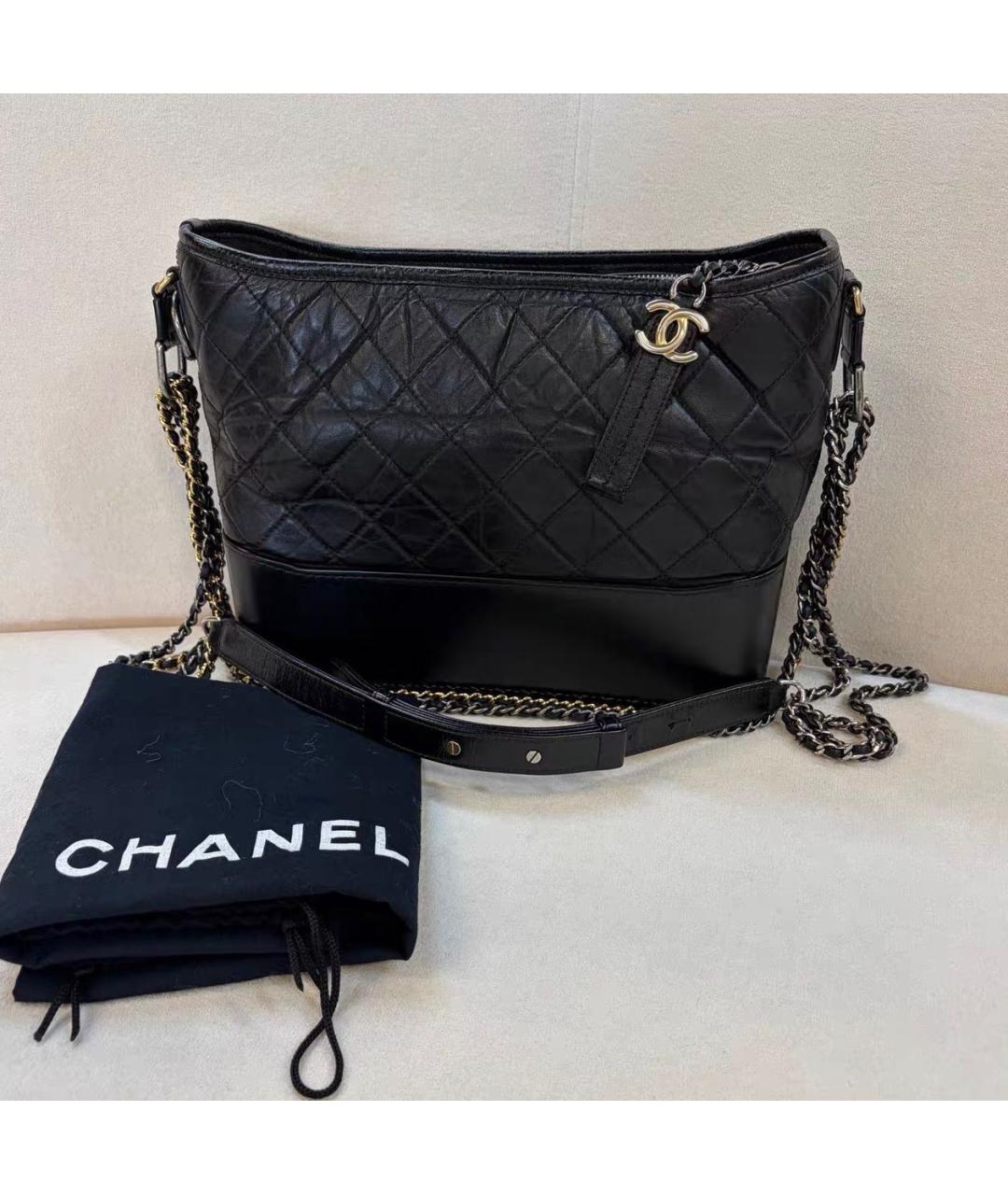 CHANEL Черная кожаная сумка через плечо, фото 8