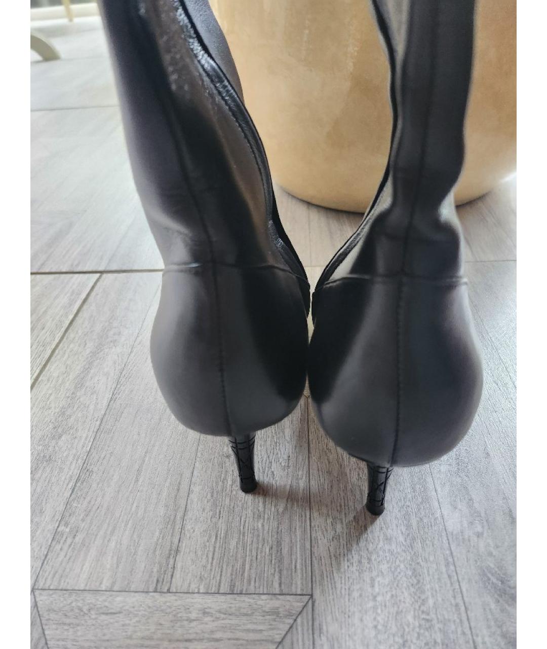 CHRISTIAN DIOR Черные кожаные сапоги, фото 4