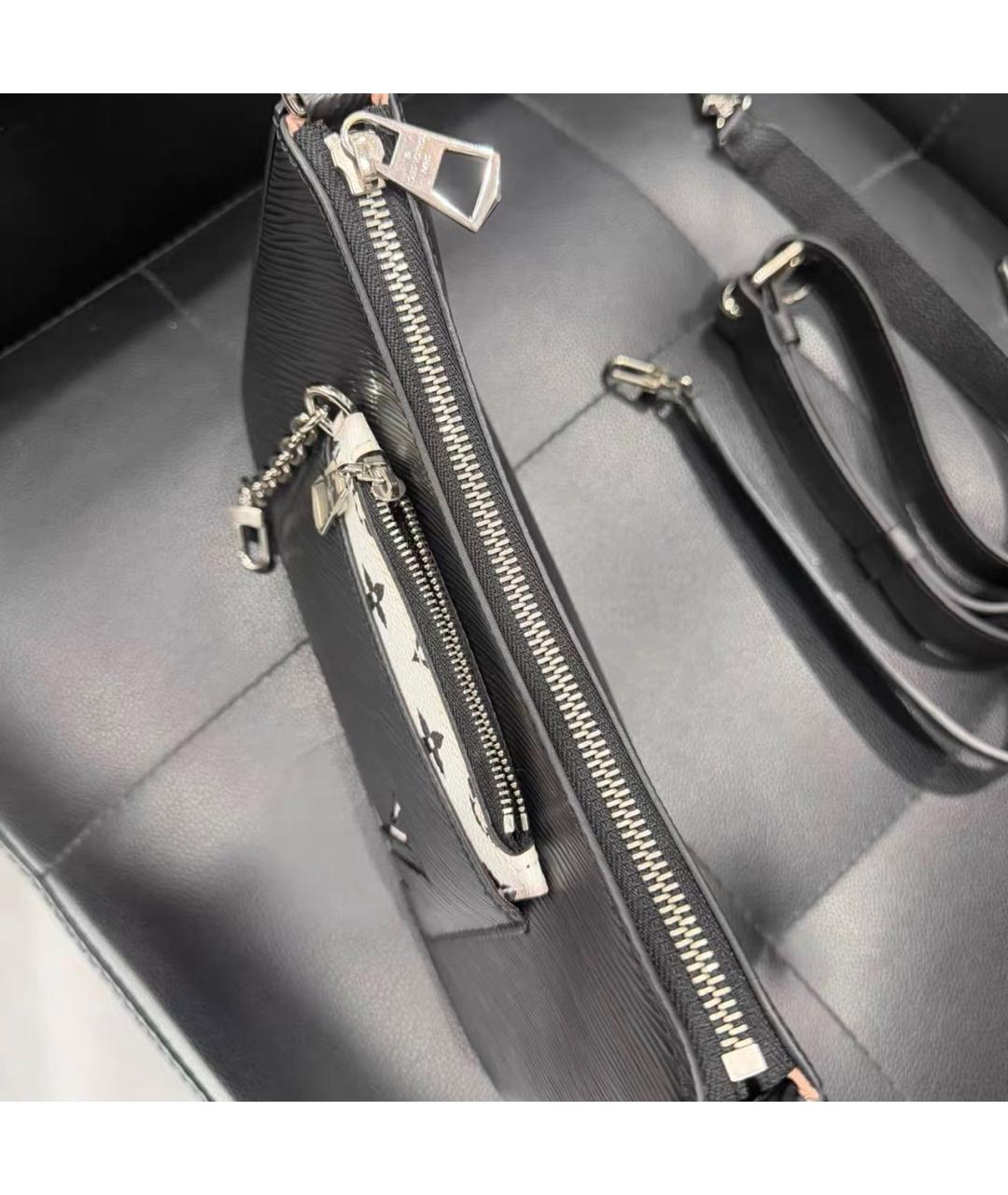 LOUIS VUITTON Черная кожаная сумка через плечо, фото 7