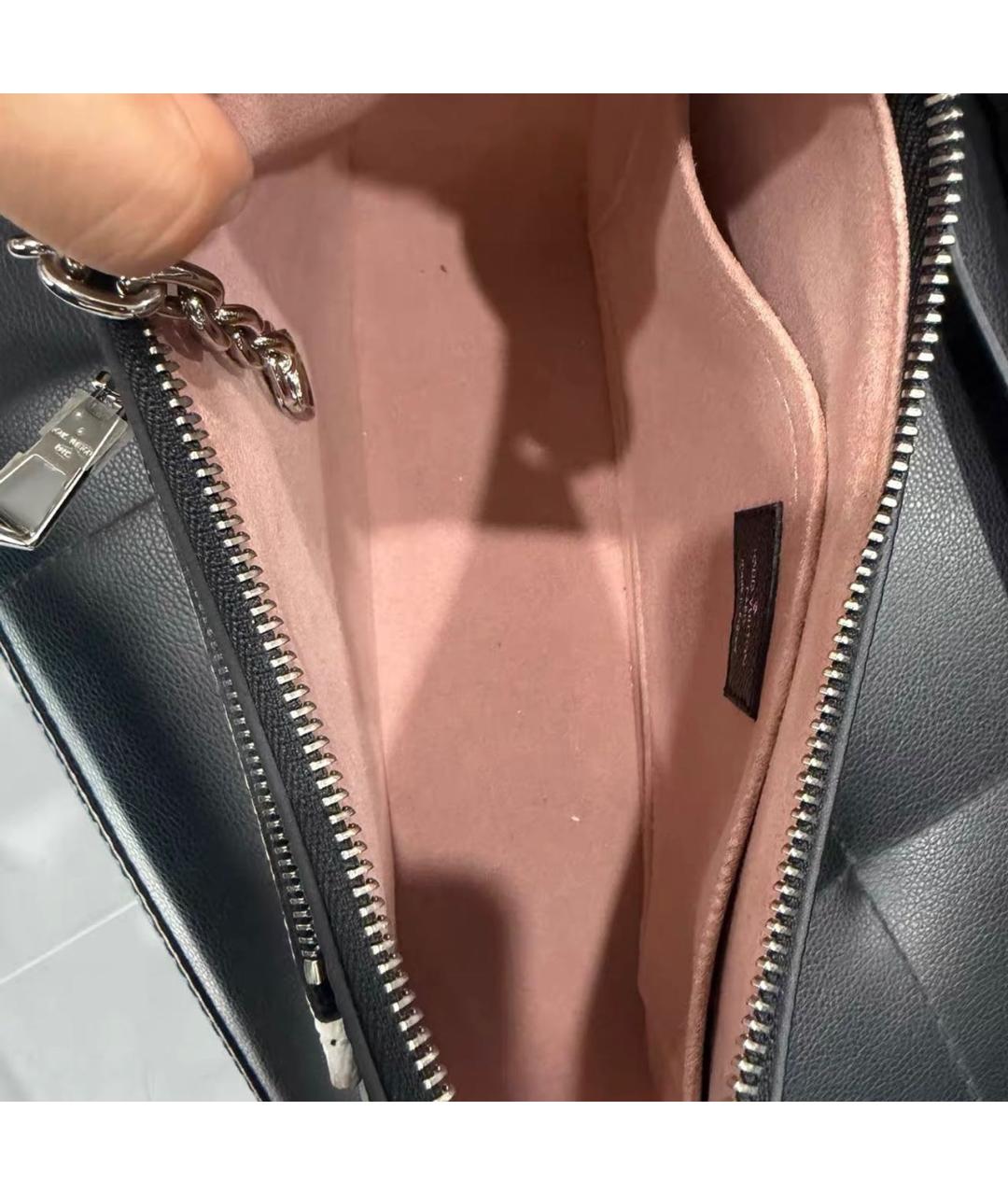 LOUIS VUITTON Черная кожаная сумка через плечо, фото 6