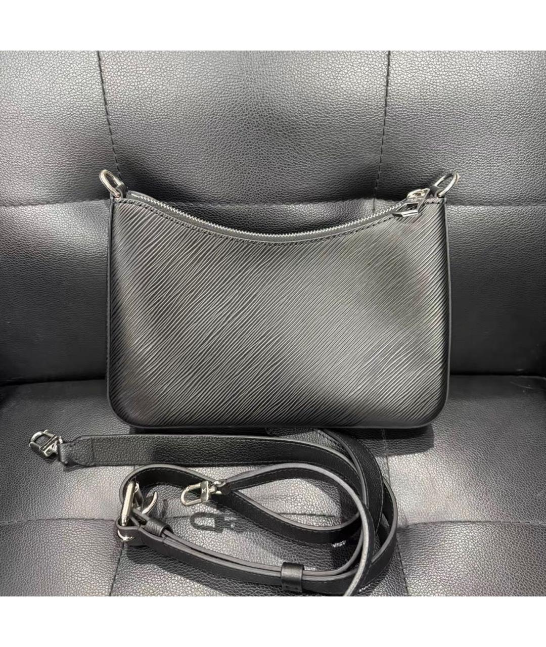 LOUIS VUITTON Черная кожаная сумка через плечо, фото 2