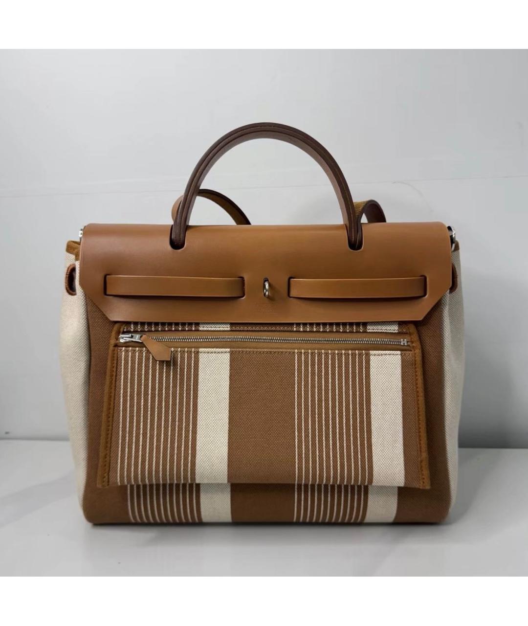 HERMES Коричневая кожаная сумка тоут, фото 3
