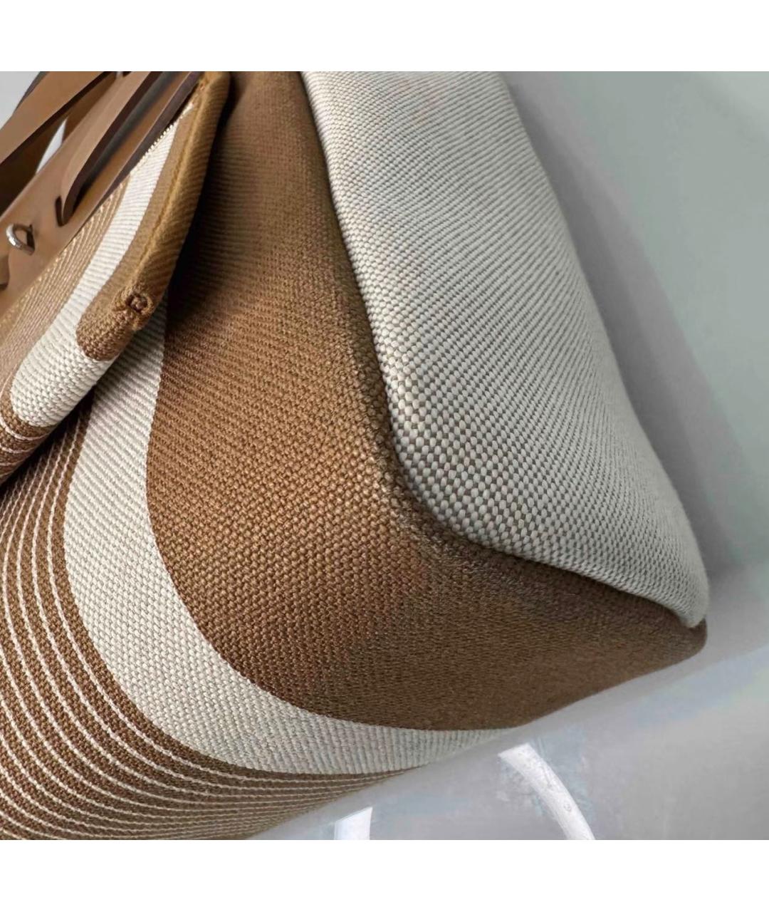 HERMES Коричневая кожаная сумка тоут, фото 6